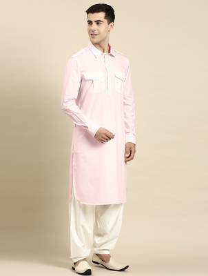 Light pink fine cotton pathani with salwar 5