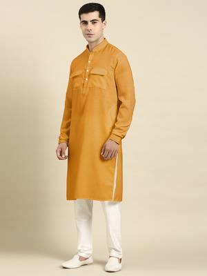 Mustard pathani kurta pajama 4