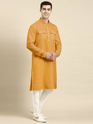 Mustard pathani kurta pajama 5