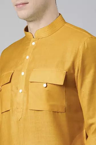 Mustard pathani kurta pajama