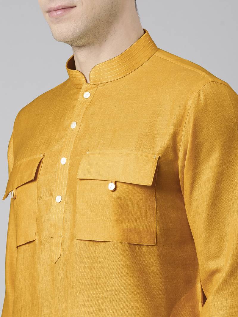 Mustard pathani kurta pajama