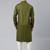Green cotton pathani kurta pajama with patch pocket