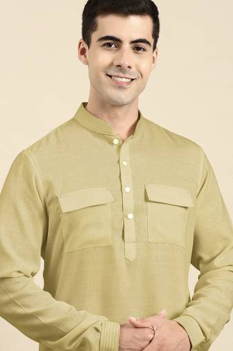 Greenish beige pathani kurta pajama