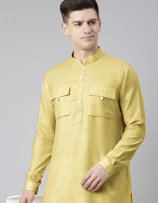 Greenish beige pathani kurta pajama 1