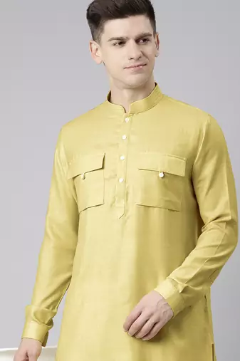 Greenish beige pathani kurta pajama