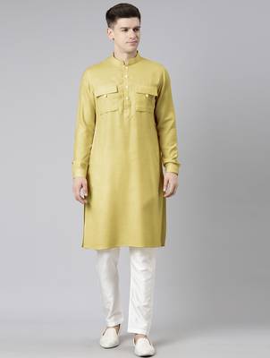 Greenish beige pathani kurta pajama 2