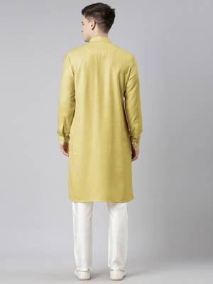 Greenish beige pathani kurta pajama 5