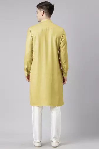 Greenish beige pathani kurta pajama