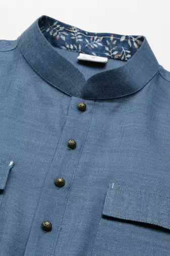 Denim blue pathani kurta pajama