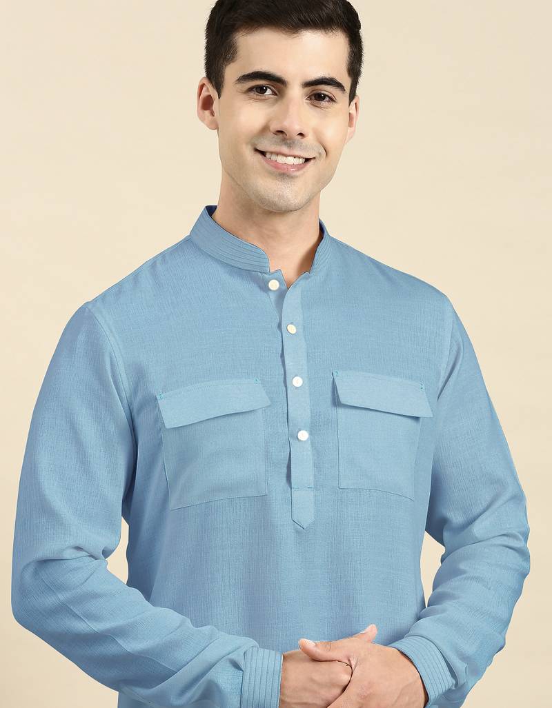 Light blue pathani kurta pajama