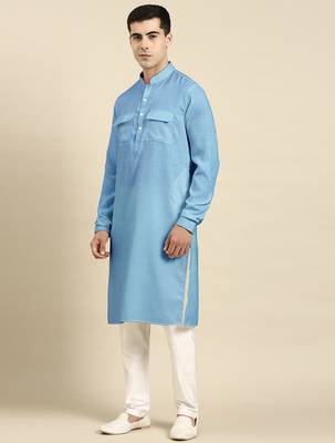 Light blue pathani kurta pajama 4