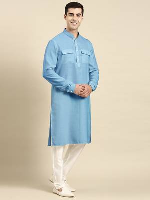 Light blue pathani kurta pajama 5