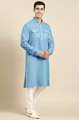 Light blue pathani kurta pajama
