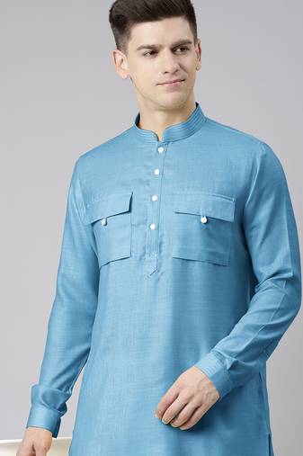 Blue light pathani kurta pajama