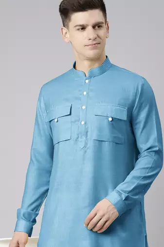 Blue light pathani kurta pajama