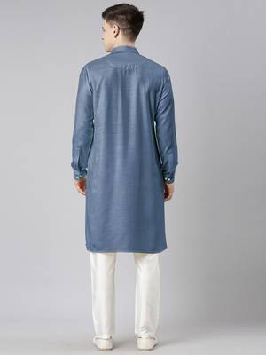 Denim blue pathani kurta pajama 2