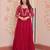 Pink Faux Georgette Embroidery Zari Sequins Ruffle Flared Gown