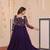 Purple Faux Georgette Embroidery Zari Sequins Ruffle Flared Gown