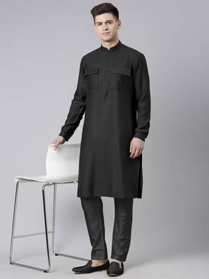 Black pathani kurta pajama 4