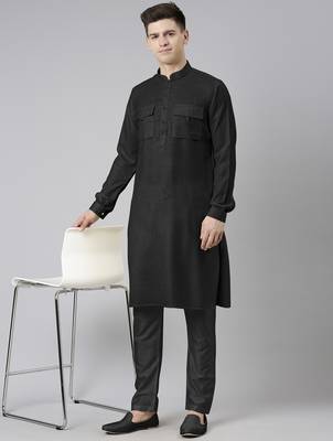 Black pathani kurta pajama 5