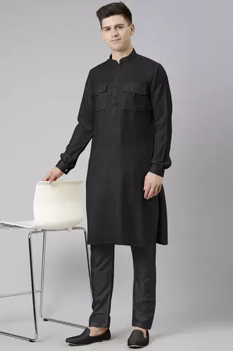 Black pathani kurta pajama