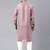 Old rose cotton pathani kurta pajama with patch pocket