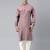 Old rose cotton pathani kurta pajama with patch pocket