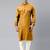 Mustard cotton pathani kurta pajama with patch pocket
