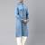 Light blue cotton pathani kurta pajama with patch pocket