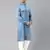 Light blue cotton pathani kurta pajama with patch pocket