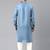 Light blue cotton pathani kurta pajama with patch pocket