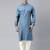 Light blue cotton pathani kurta pajama with patch pocket