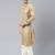 Beige cotton pathani kurta pajama with patch pocket