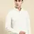 Cream cotton pathani kurta pajama with patch pocket