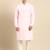 Light pink cotton pathani kurta pajama with patch pocket
