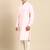 Light pink cotton pathani kurta pajama with patch pocket