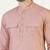 Dark pink cotton pathani kurta pajama with patch pocket