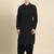 Black fine cotton pathani with salwar