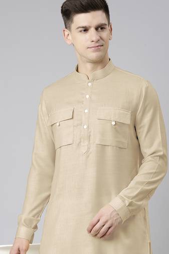 Beige pathani kurta pajama