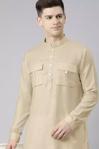 Beige pathani kurta pajama