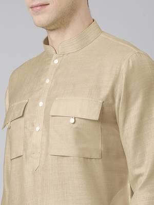 Beige pathani kurta pajama 3