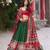 green tussar Silk Lehenga Choli with Patola Print & Foil Shine