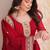 Maroon faux georgette with embroidery zari sequins with heavy dupatta