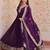 Purple faux georgette with embroidery zari sequins with heavy dupatta