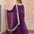 Purple faux georgette with embroidery zari sequins with heavy dupatta