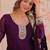Purple faux georgette with embroidery zari sequins with heavy dupatta