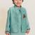 Blue plain cotton nehru jacket set