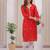 Women's Rayon Bandhej Bandhani Jaipuri Printed Ethnic A-Line Kurti | Jaipuri Bandhej Printed A-Line Kurti For Womens