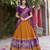 mustard tussar Silk Lehenga Choli with Patola Print & Foil Shine