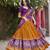 mustard tussar Silk Lehenga Choli with Patola Print & Foil Shine
